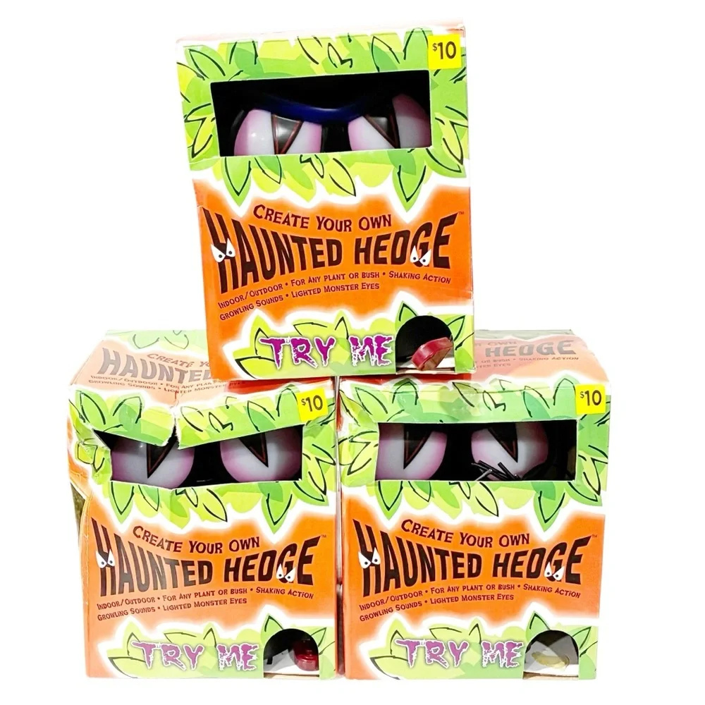 Haunted Hedge Shaking Bush Lights Halloween Spooky Lot of 3